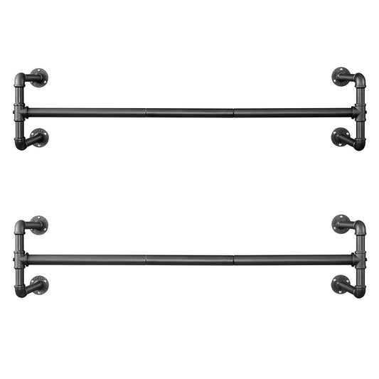 Attaccapanni da Parete, Set di 2, Appendiabiti a Muro, Salvaspazio, Portata di 60 kg, Stile Industriale, Nero, , Songmics, 1