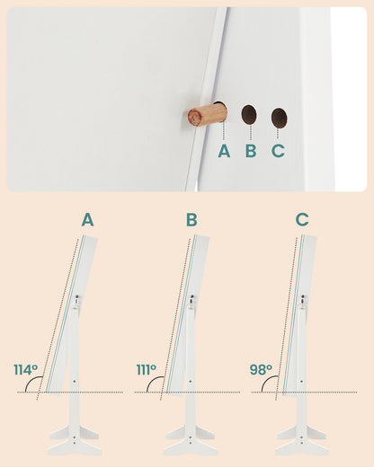Specchio Portagioie, Armadio portagioie, con Specchio, Porta Gioielli, Portagioie Grande, Bianca, SONGMICS, 9