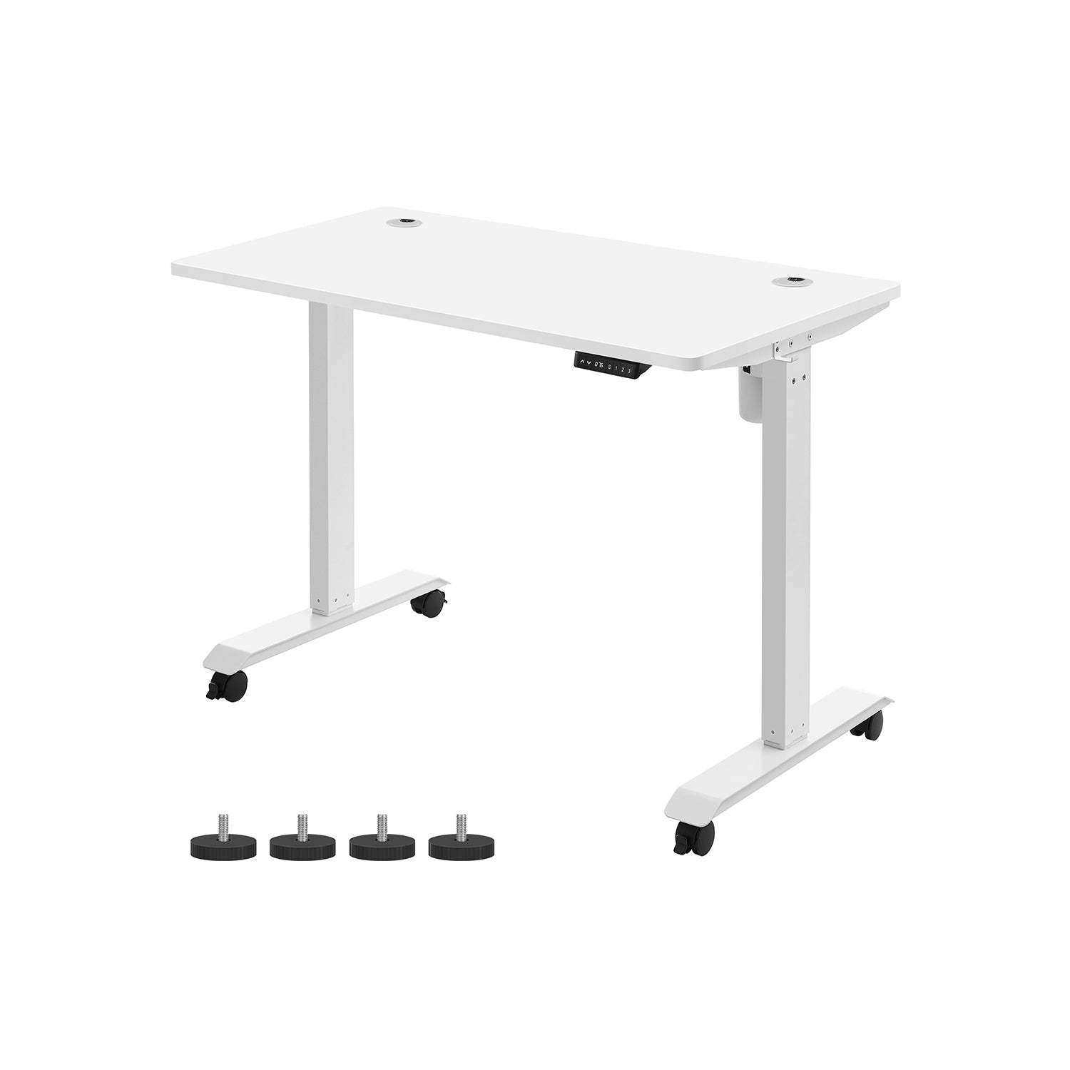 Scrivania Elettrica, Scrivania Regolabile in Altezza, Scrivania PC, 60x120cm, 3 Altezze, Bianco, Songmics, 1