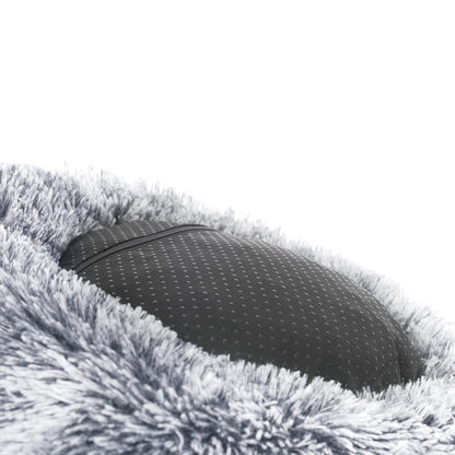 Letto per cani, Forma di ciambella, Morbido lettino per animali, copertura rimovibile, Lavabile, Grigio, Feandrea, 3