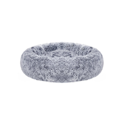 Letto per cani, Forma di ciambella, Morbido lettino per animali, copertura rimovibile, Lavabile, Grigio, Feandrea, 2