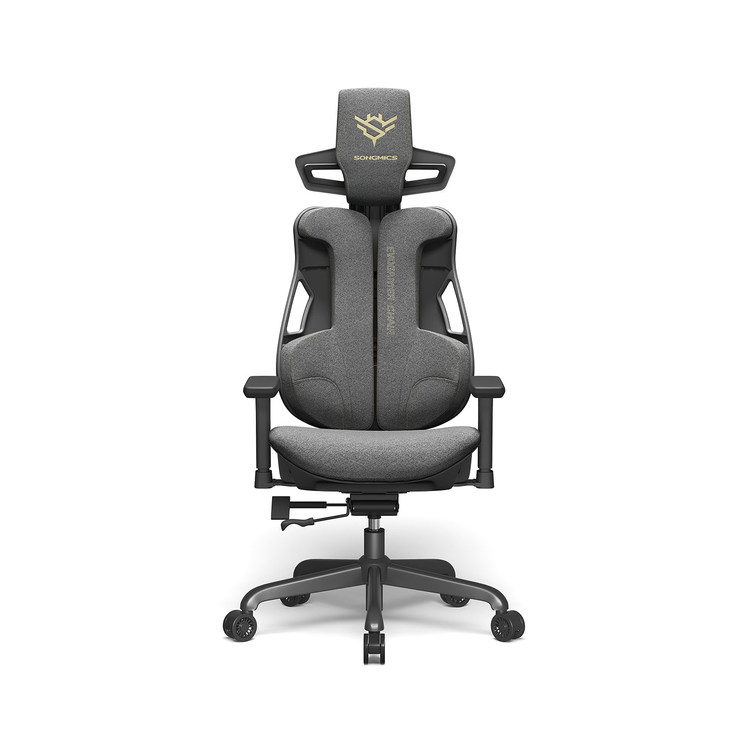 Poltrona Gaming, Sedia da Gaming, Sedia Ufficio Ergonomica, Sedia da Scrivania, Poggiatesta regolabile, Grigio, Songmics, 1