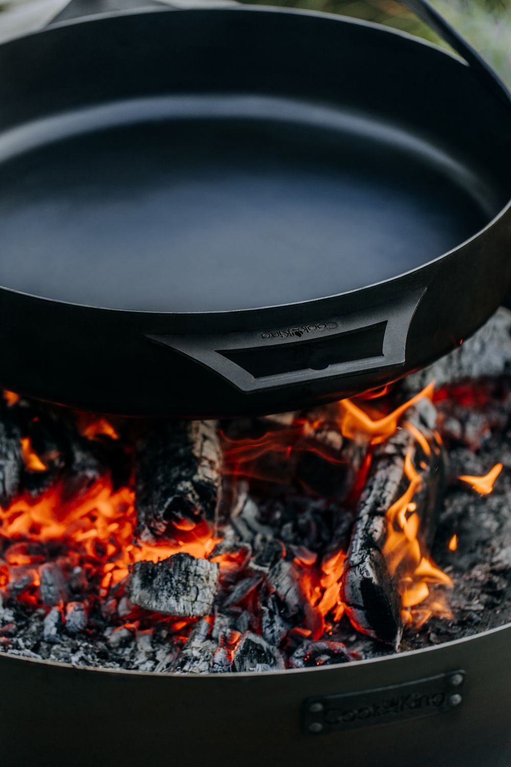 Padella con Manico per Ciotola Fuoco MONTANA X, Acciaio Naturale | Dia. 50 cm, Cook King - FATTO A MANO, 2