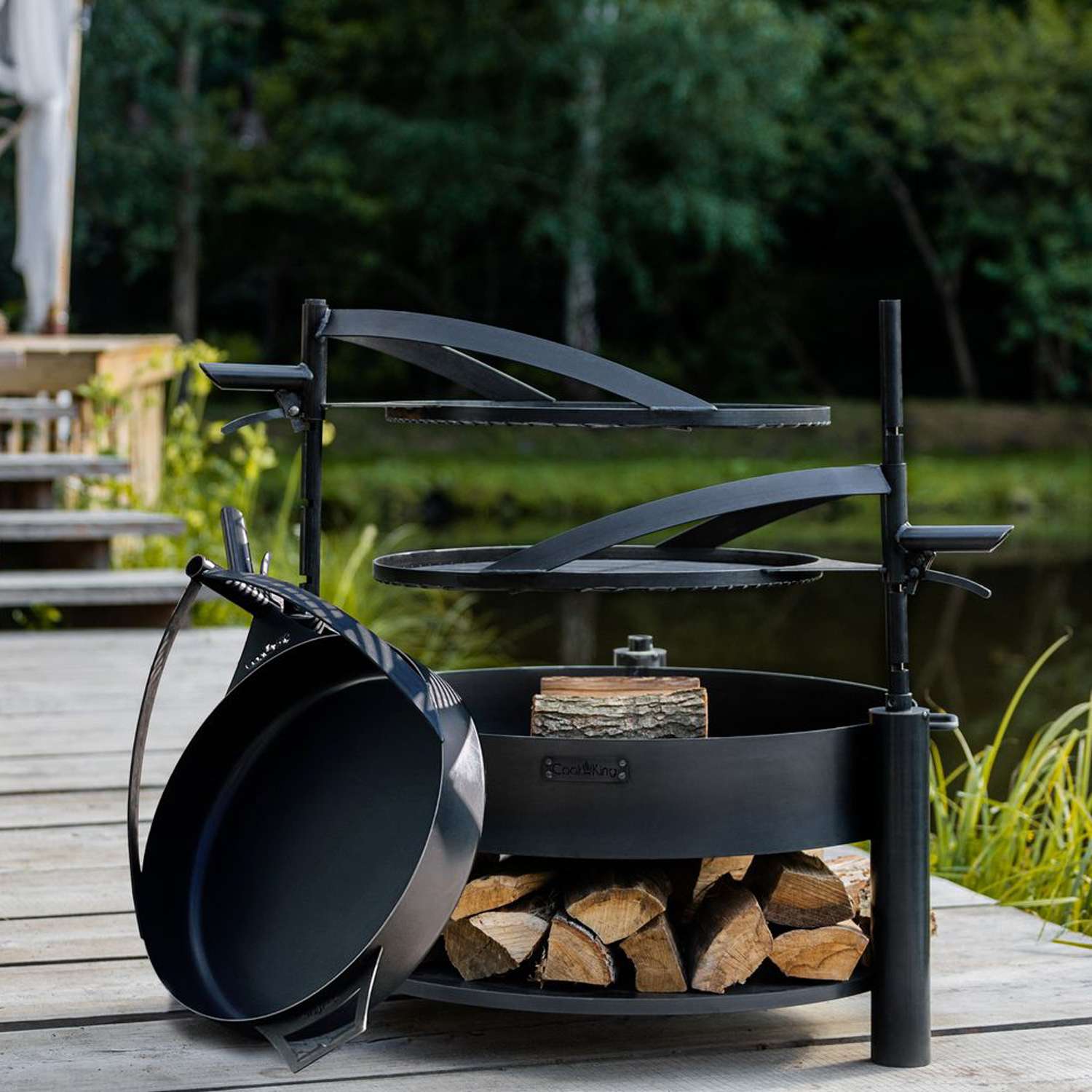 Padella con Manico per Ciotola Fuoco MONTANA X, Acciaio Naturale | Dia. 50 cm, Cook King - FATTO A MANO, 5