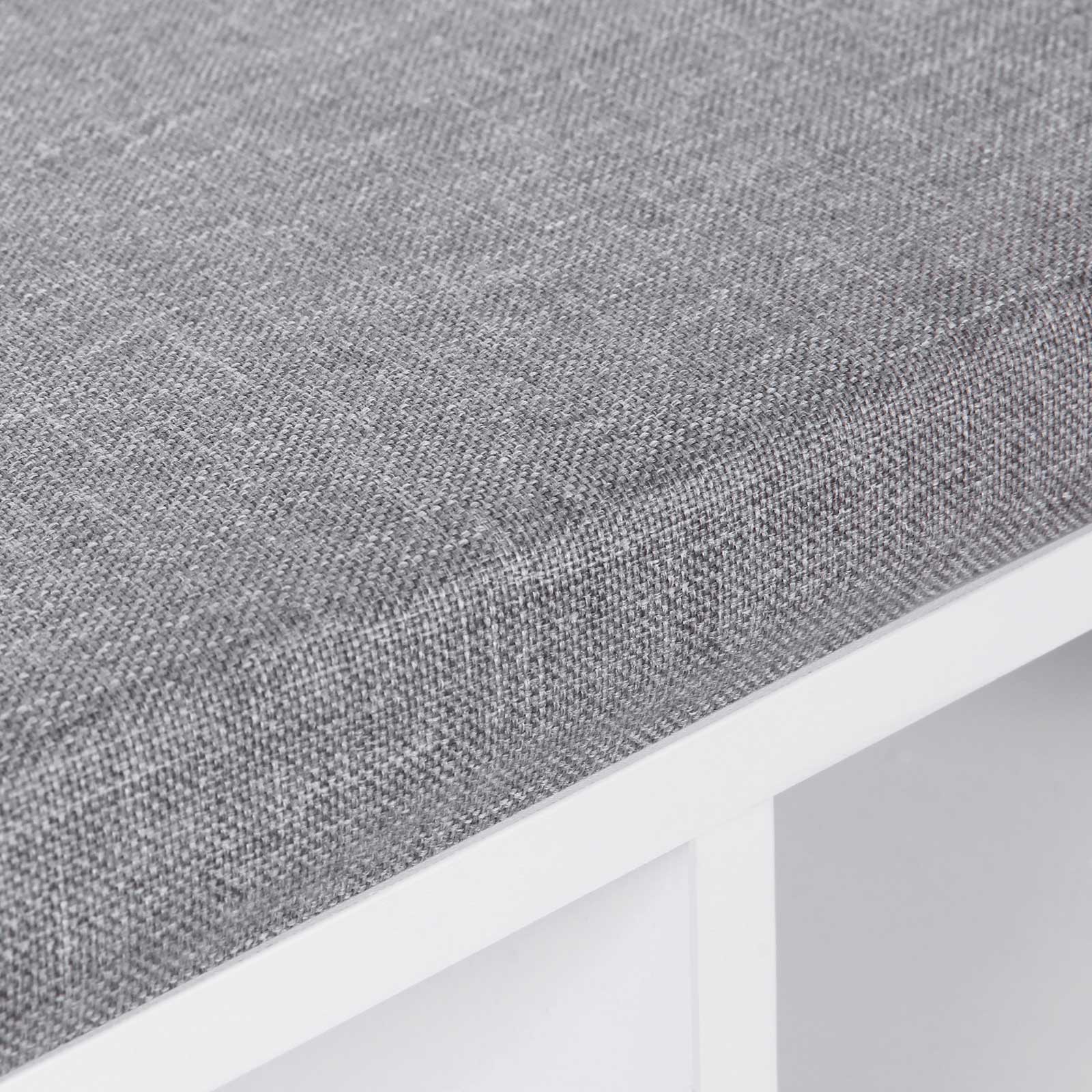 Panca Scarpiera Con Seduta E 10 Scomparti - Bianco E Grigio, Regolabile, Per Ingresso E Soggiorno - Foto 10