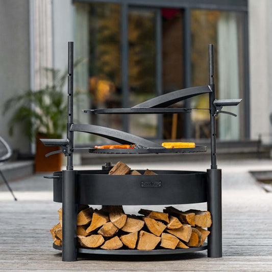 Piastra grill con maniglia per Ciotola Fuoco MONTANA X, Acciaio naturale | Dia. 50cm, Cook King - FATTO A MANO , 1