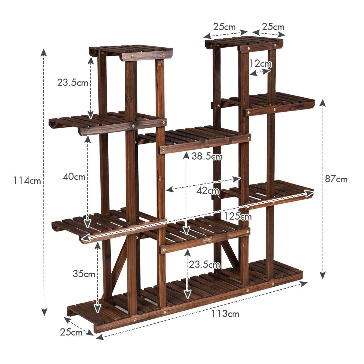 Piedistallo per Piante, Porta Piante da Interno, Porta Piante da Esterno, Porta Piante, Supporto per Piante, Costway, 6