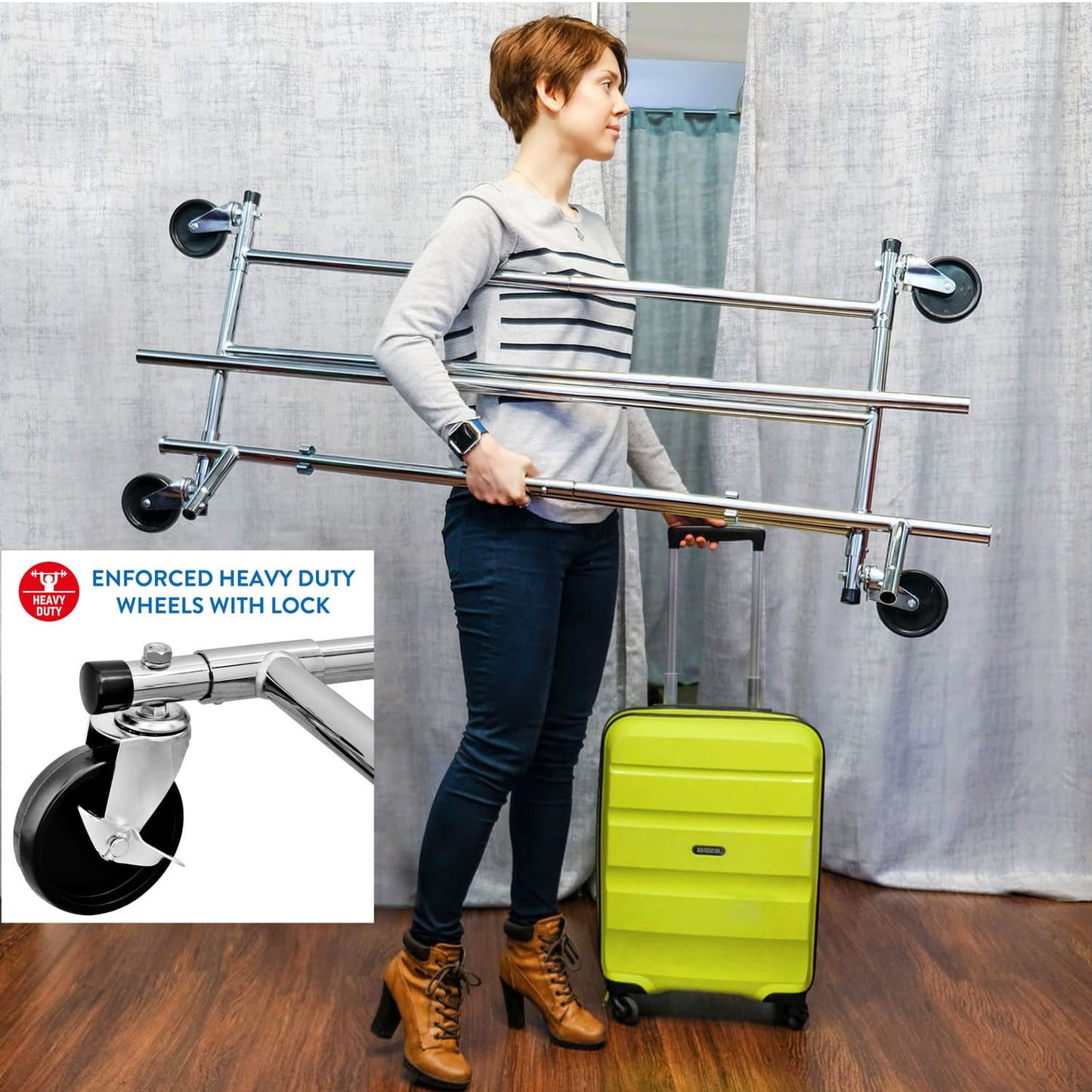Rella Appendiabiti, Stender Appendiabiti, Appendiabiti con Ruote Professionale, Tatkraft Drogo, 4