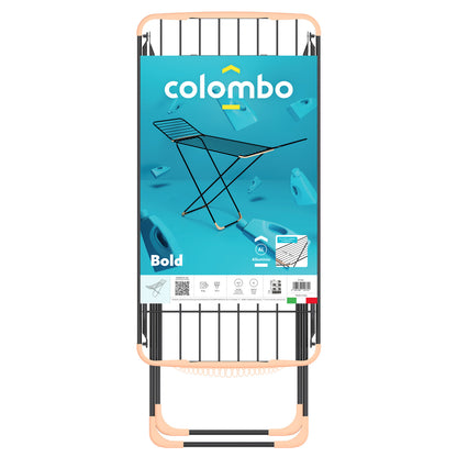 Colombo BOLD, Stendibiancheria da Interno pieghevole, Acciaio verniciato, Stendibiancheria salvaspazio