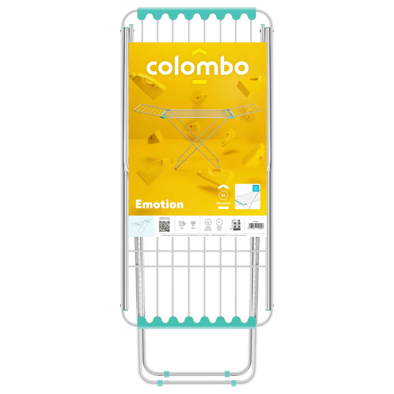 Colombo Emotion - stendibiancheria in alluminio con ali, 20 m, 3