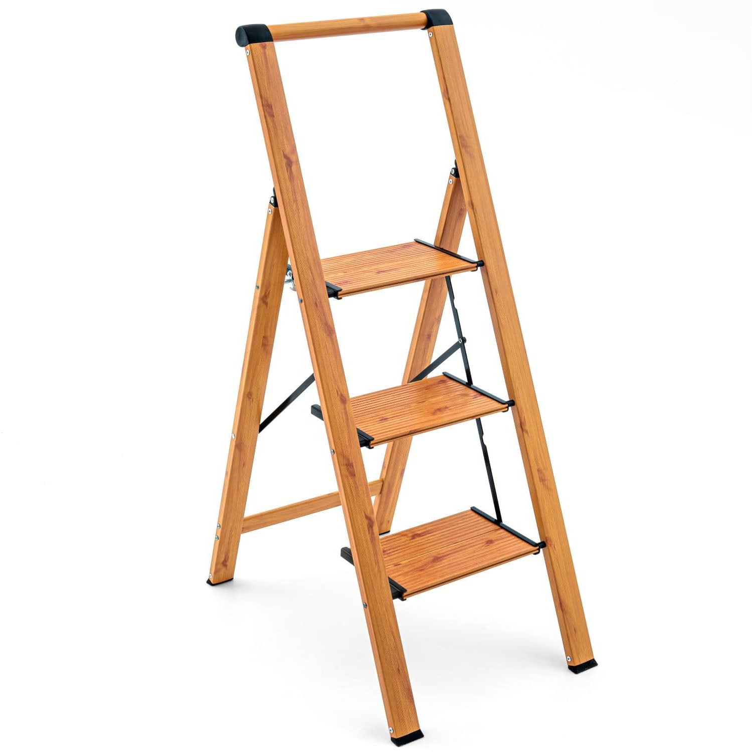 Scaletta Pieghevole a 3 Gradini Antiscivolo, Leggero e Robusto, Tatkraft Up, fr