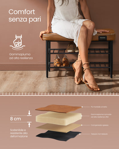 Scarpiera, Scarpiera salvaspazio, Scarpiera ingresso, Panca scarpiera, Rivestimento in PU, Vasagle, 5