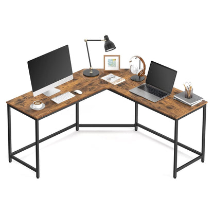 Scrivania Angolare, Scrivania Ufficio, Scrivania Studio, Scrivania Gaming, Marrone Vintage Nero, VASAGLE, 1