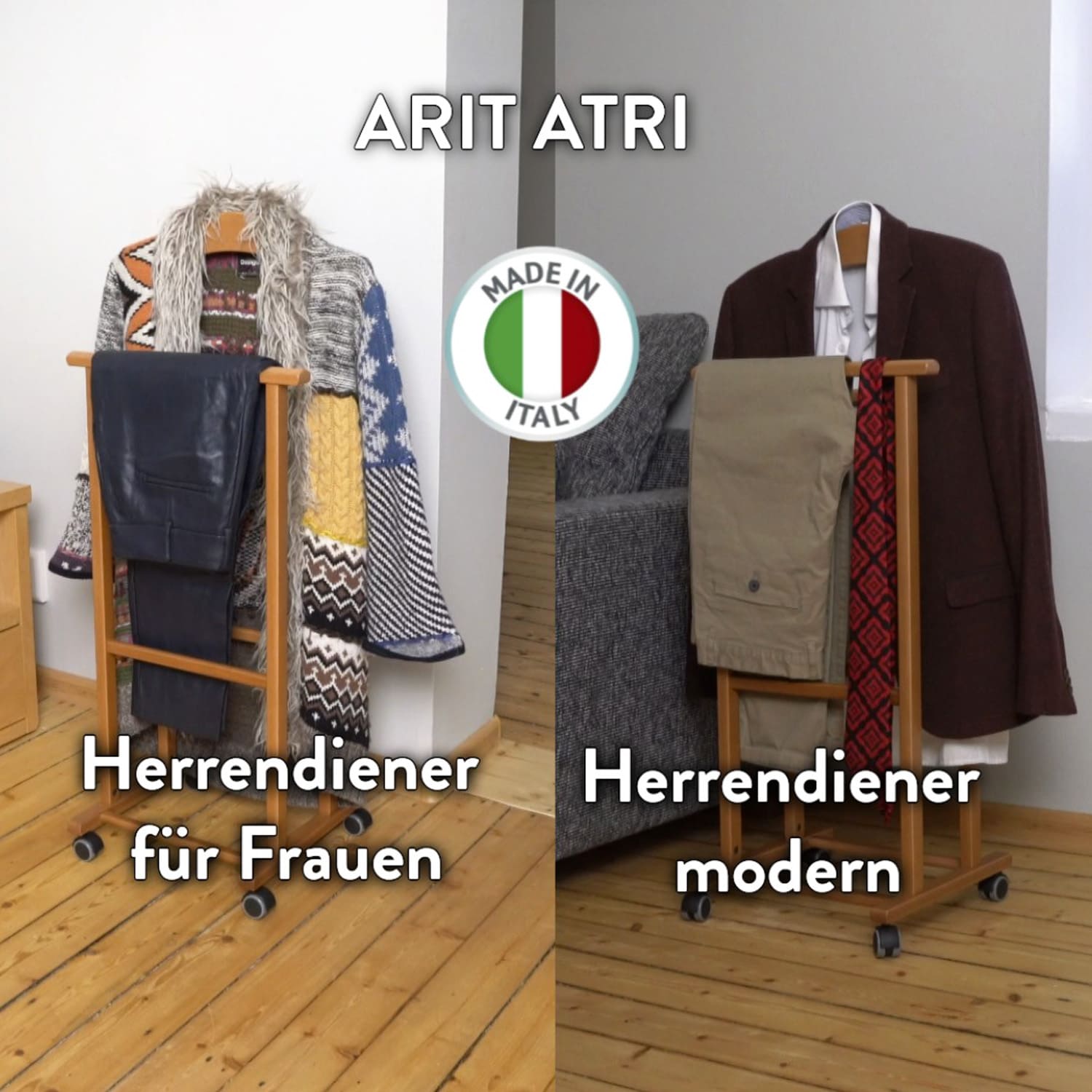 Servo Muto, su Ruote, Legno di Faggio, Servo Muto Moderno, per Uomo e Donna, ARIT ATRI, 8