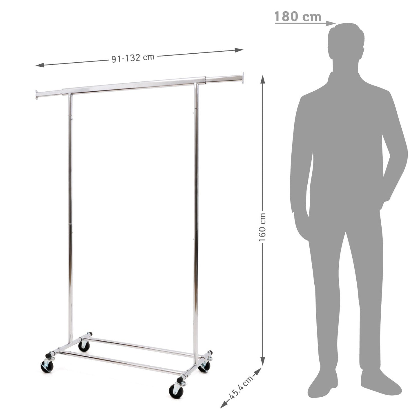 Stand Appendiabiti, Rella Appendiabiti, Appendiabiti con Ruote, Appendiabiti Robusto, Portata Max 90 kg, Tatkraft Danko, 11