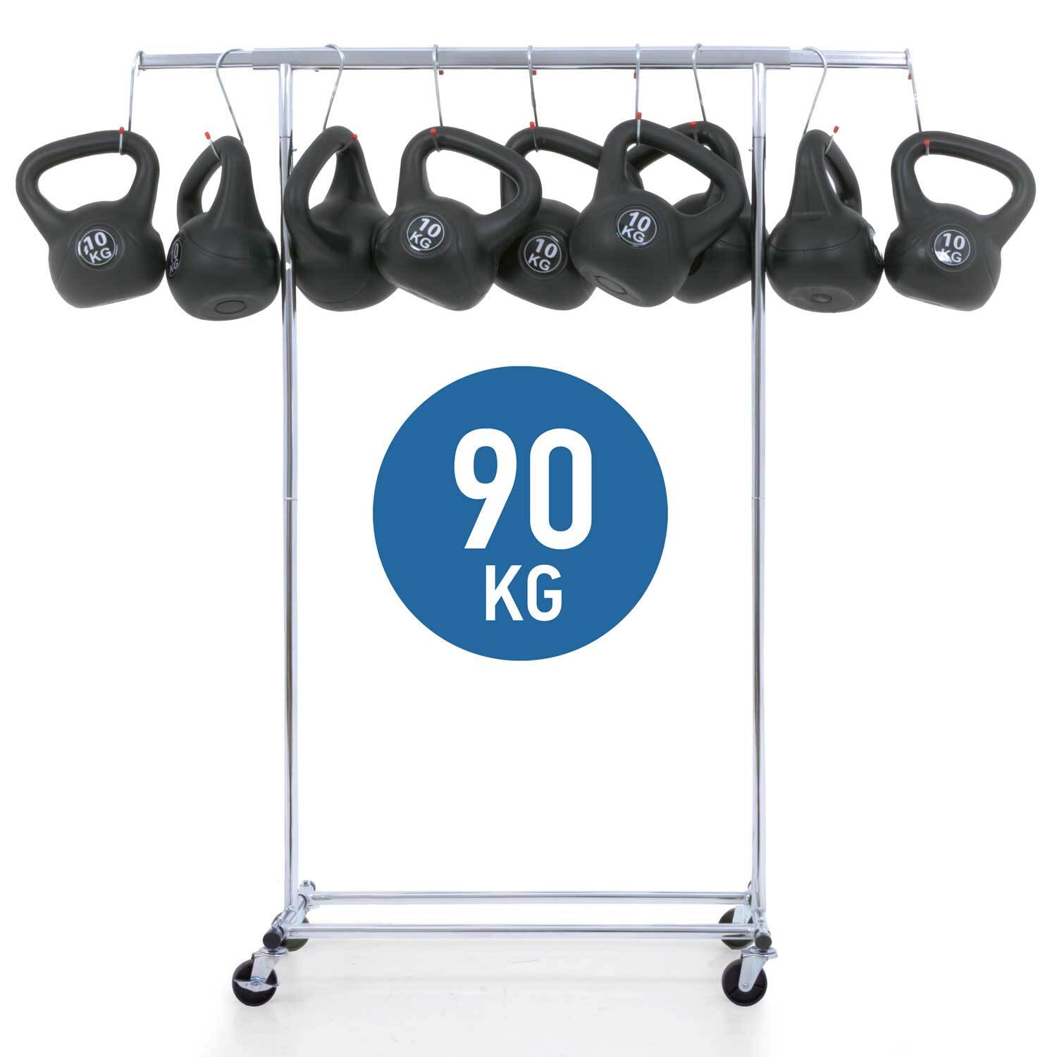 Stand Appendiabiti, Rella Appendiabiti, Appendiabiti con Ruote, Appendiabiti Robusto, Portata Max 90 kg, Tatkraft Danko, 4