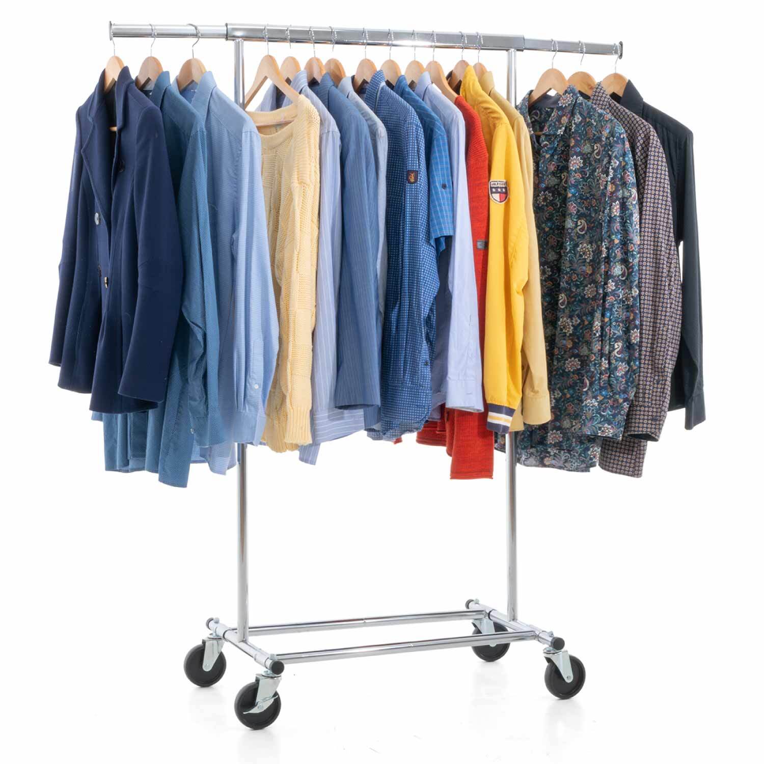 Appendiabiti arrotolabile su ruote, doppia asta, con 2 ripiani per riporre vestiti, scarpe, cestini, stivali e borse, ombrelli, oro, 120 cm (oro, 100 cm Appendiabiti arrotolabile su ruote, doppia asta, con 2 ripiani per riporre vestiti, scarpe, cestini, stivali e borse, ombrelli, oro, 120 cm (oro, 100 cm