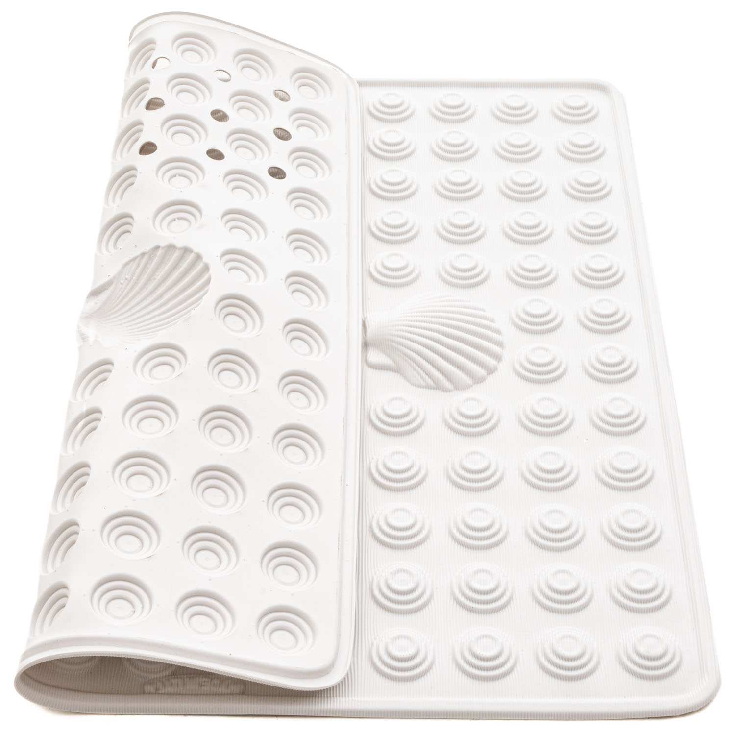 Tappetino Antiscivolo Extra Lungo Per Vasca/doccia 100x40 Cm – Ventose Potenti, Lavabile, Bianco