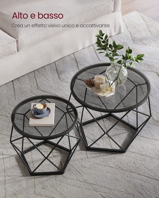 Mobile Camera Letto Tavolino Mobile VASAGLE Con Ruote Comodino