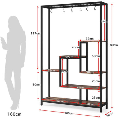 Scaffale, Fioriera, Fioriera da Esterno, Supporto per Piante, Scaffale per Piante, Nero e Grigio, Tribesigns, 8