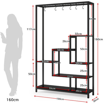 Scaffale, Fioriera, Fioriera da Esterno, Supporto per Piante, Scaffale per Piante, Nero, Tribesigns, 7