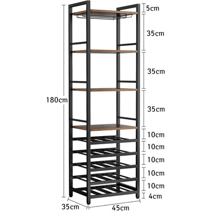 Portabottiglie Vino, Portabottiglie da Terra, Scaffale da Cucina, Scaffale per Bottiglie di Vino, Marrone, Tribesigns, 7