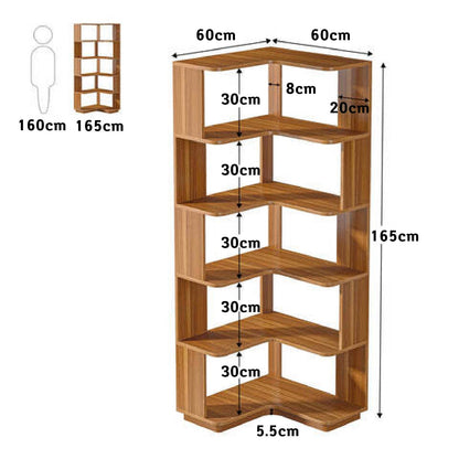 Libreria Angolare, 6 ripiani, Scaffale Angolare, 60 × 60 × 165 cm, Libreria Verticale, per Ufficio Domestico, Tribesigns