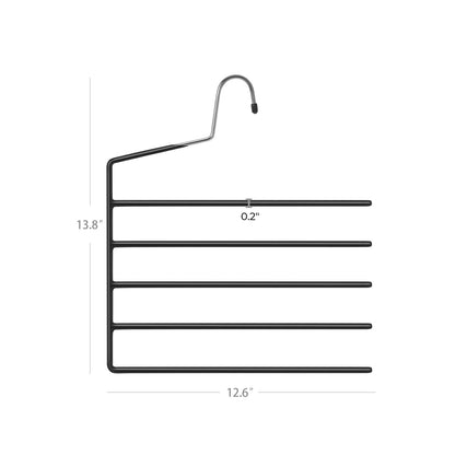 Grucce per Pantaloni, con 5 Barre, Grucce Salvaspazio, per jeans, asciugamani, sciarpe, Nero, , Songmics, 6