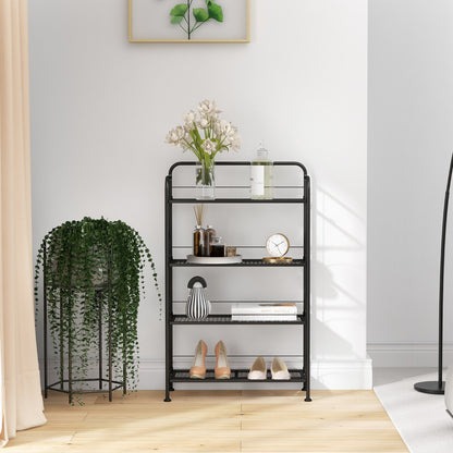 Piedistallo per piante, Scaffale metallo, Piedistallo per piante, con ripiano piedini regolabili, Porta vaso Nero, Costway, 3