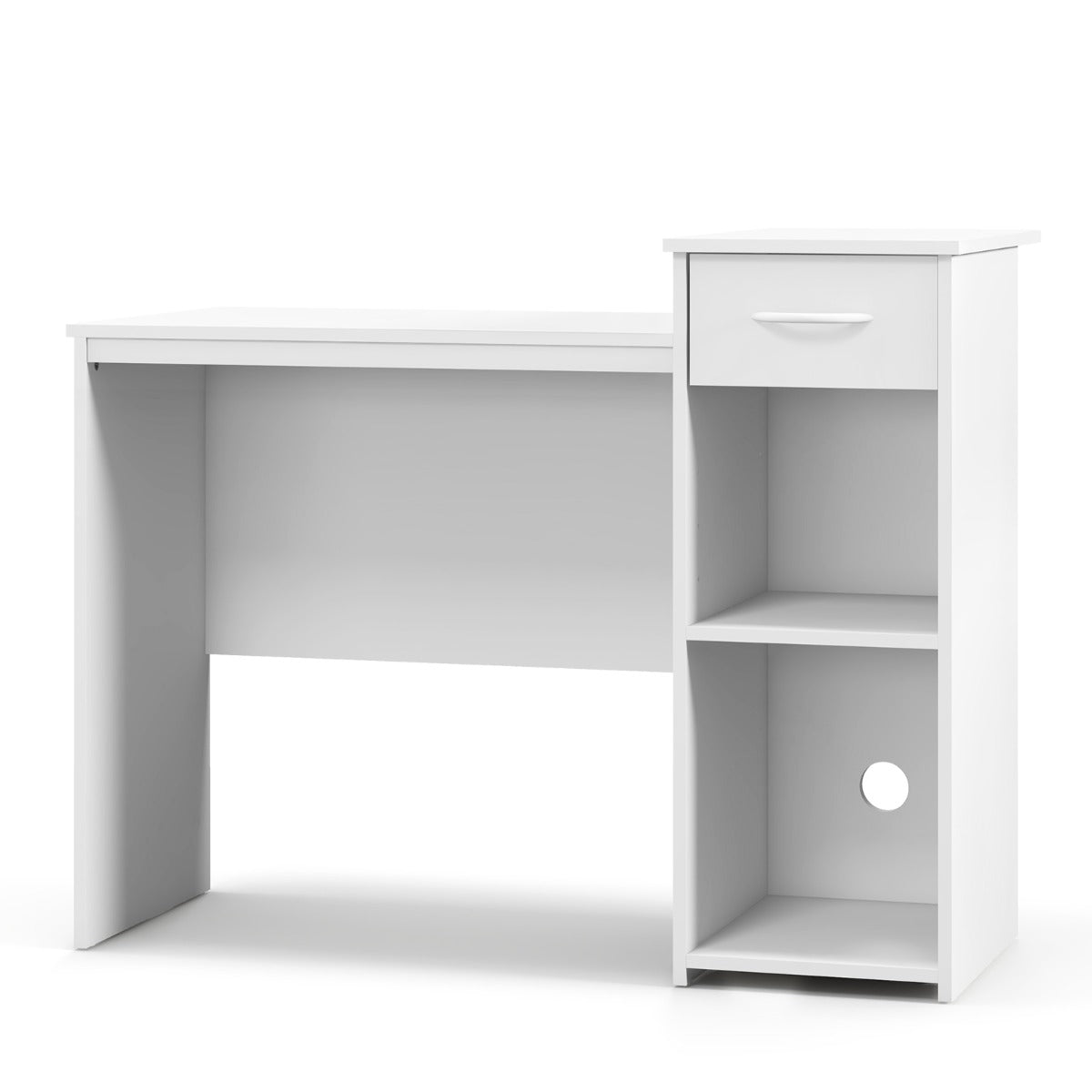 Scrivania Piccola, Scrivania Moderna, Scrivania per Ufficio con cassetto, Scrivania per PC, Bianco, Costway, 1