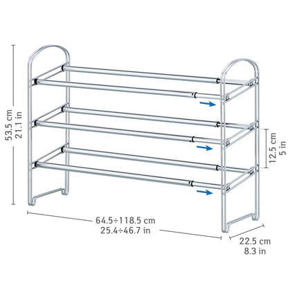 Tatkraft Maestro robuste scarpiera telescopica in acciaio scaffale porta scarpe a 3 ripiani