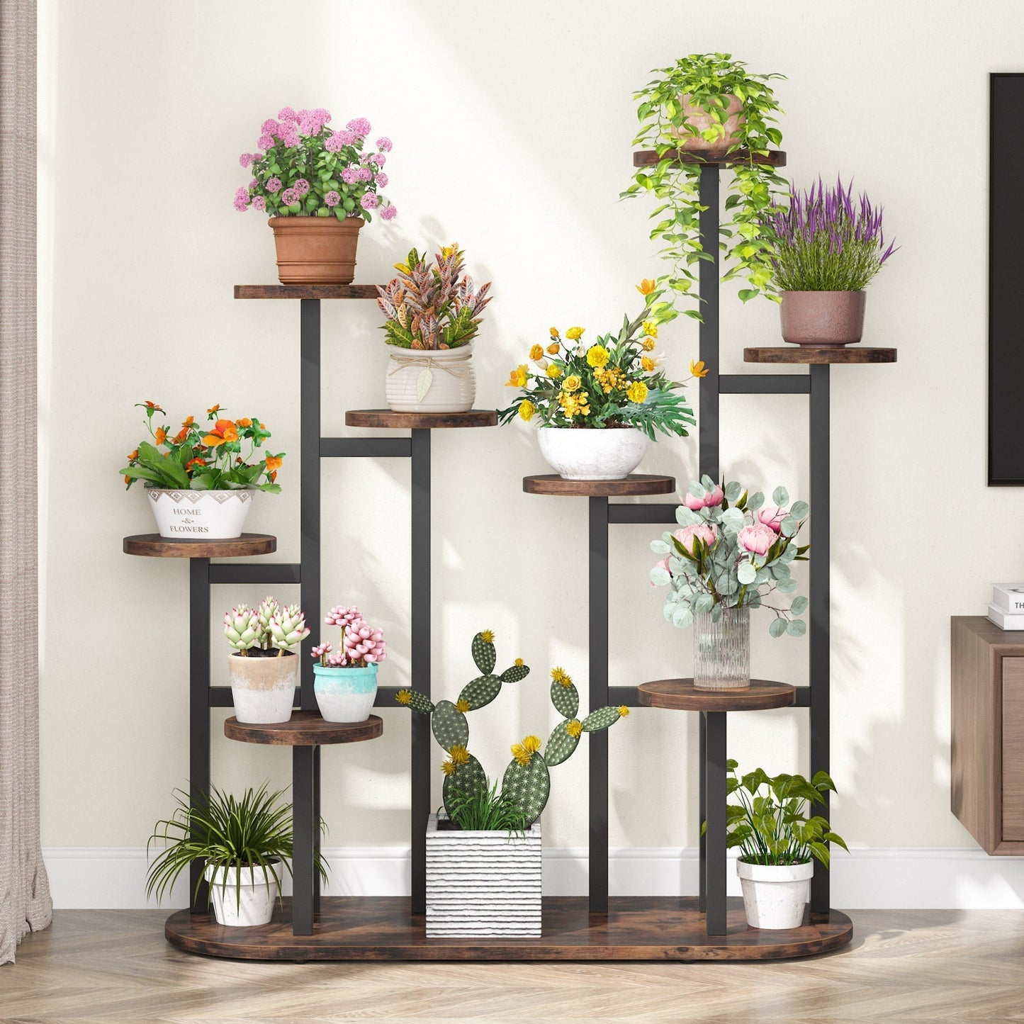 Tribesigns - Supporto per piante da interno, 11 ripiani in vaso per piante in vaso, supporto per piante alto, per fioriere, organizer per giardino