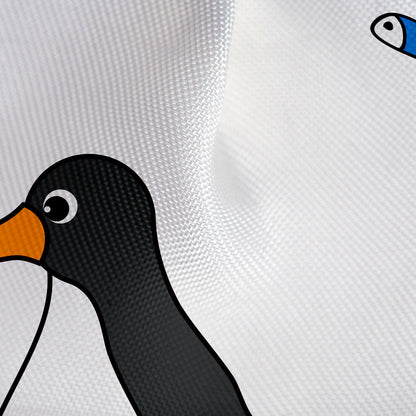 Tatkraft Penguins - Tenda da doccia in poliestere, resistente alla muffa, impermeabile, 180X180 cm, 12 anelli doccia inclusi