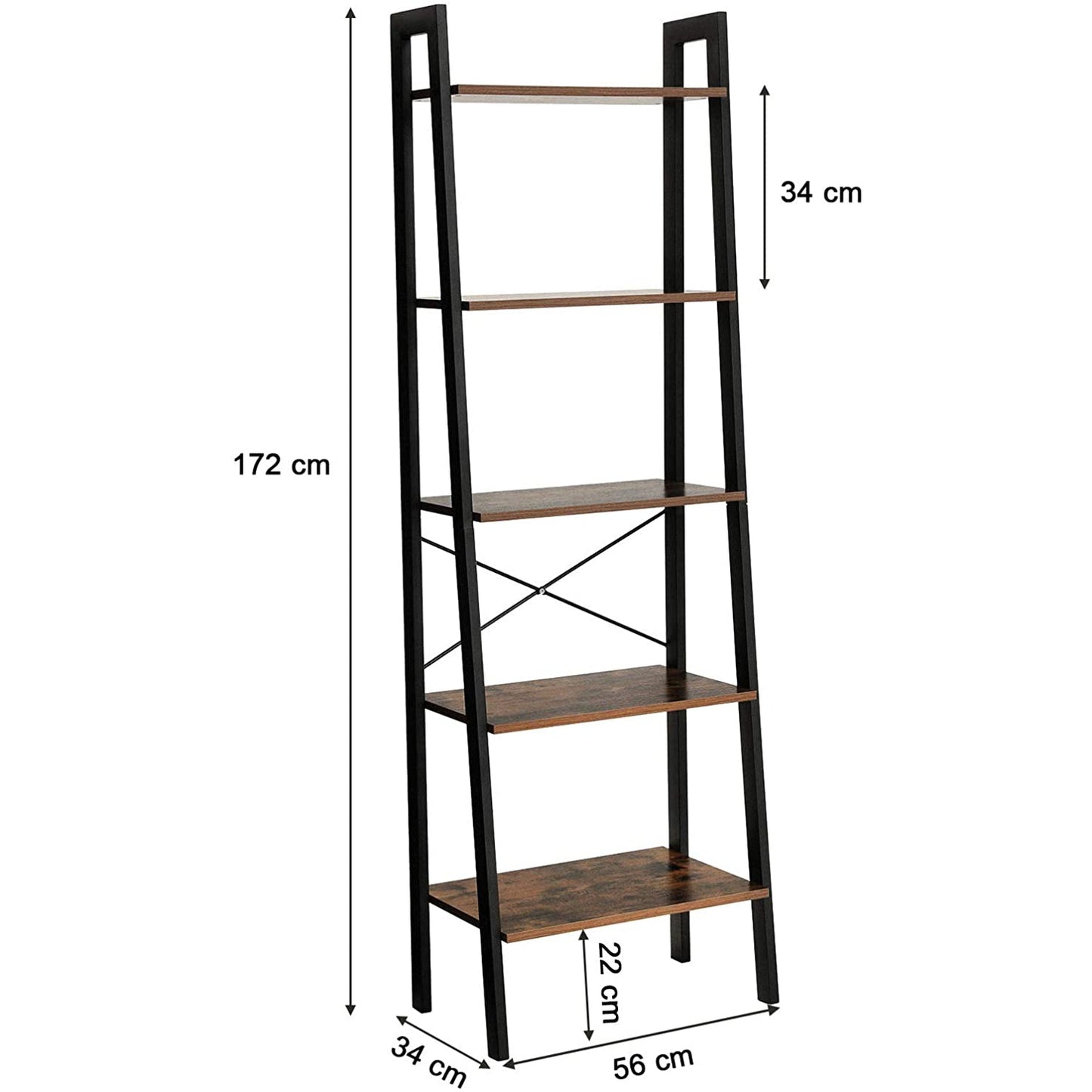 Vasagle, scaffale a 5 ripiani vintage, 1