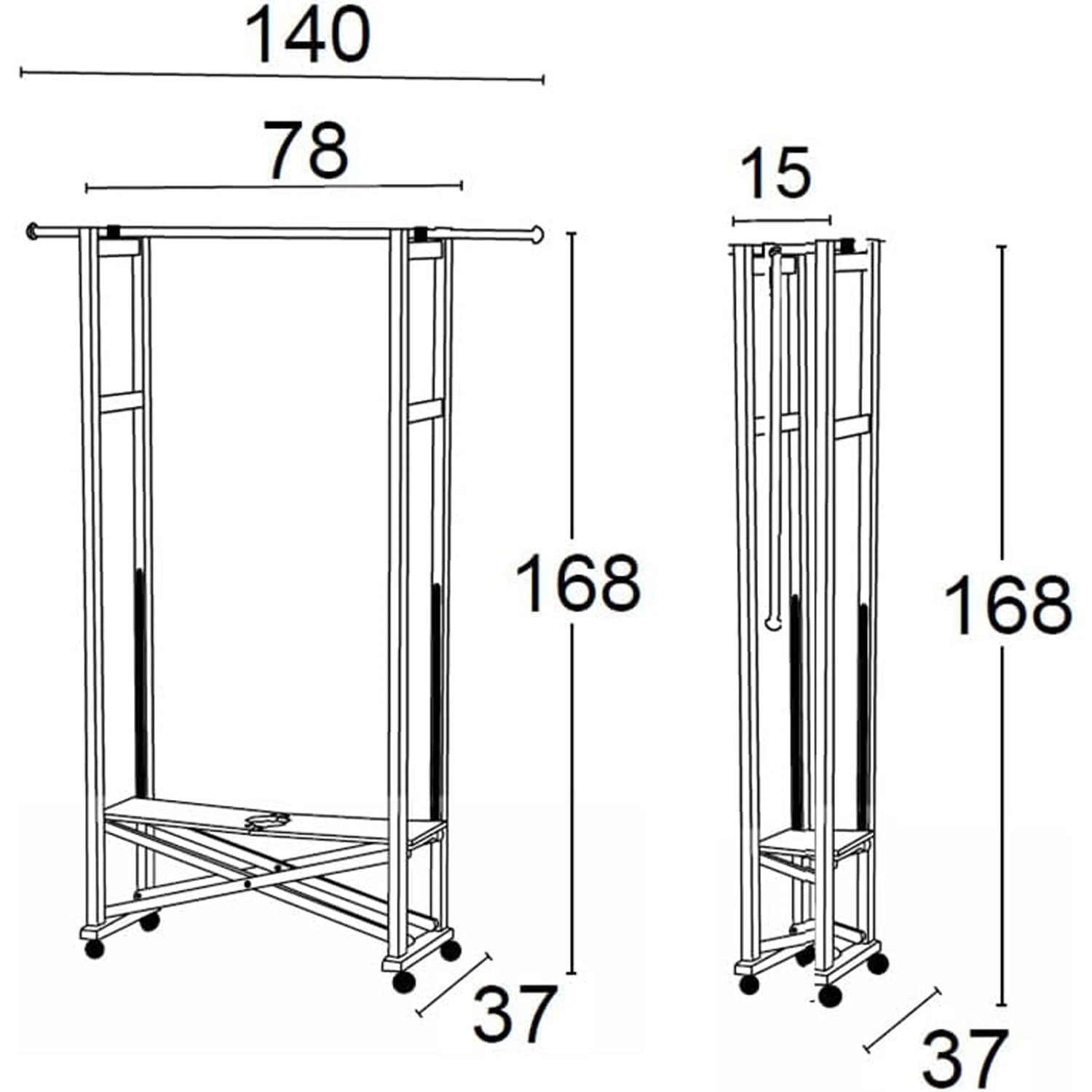 Appendiabiti di legno chiudibile allungabile finitura ciliegio, Elios, 6