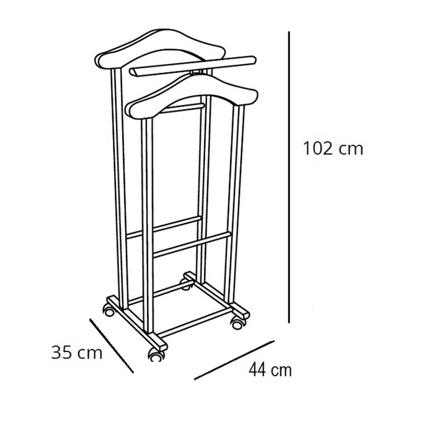 Servomuto, Indossatore TRENDY, Composto da 2 gruccie e 1 portapantaloni, piedini in gomma alla base, ARIT, 6