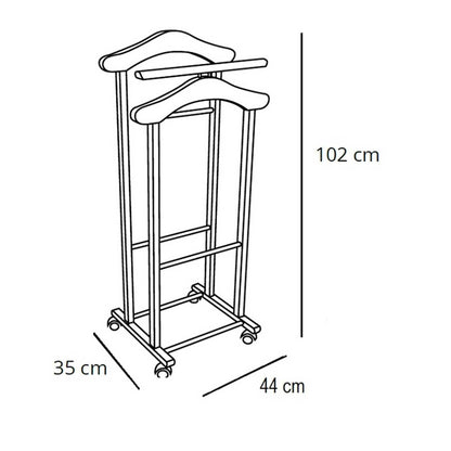 Servomuto, Indossatore TRENDY, Composto da 2 gruccie e 1 portapantaloni, piedini in gomma alla base, ARIT, 6