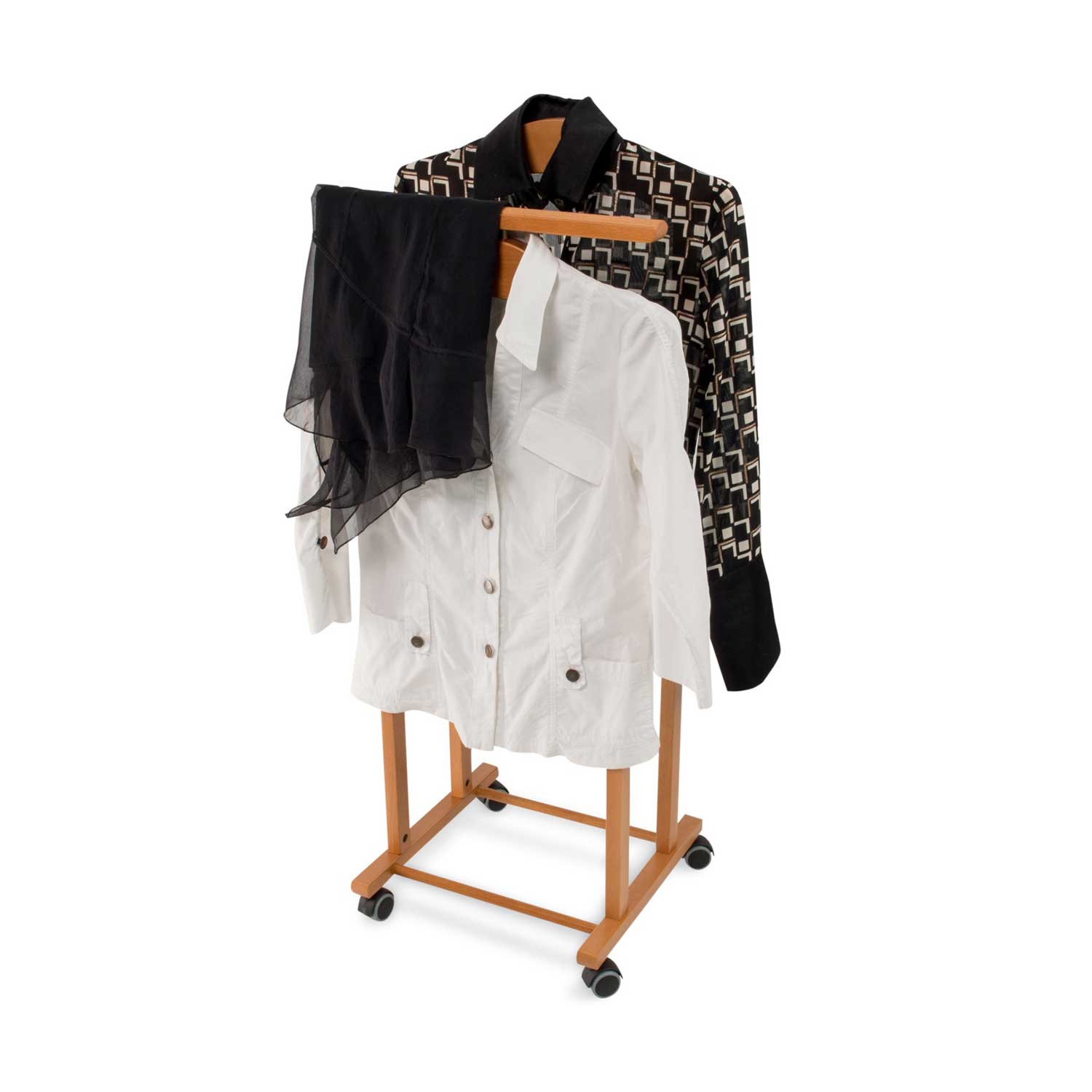 Servomuto, Indossatore TRENDY, Composto da 2 gruccie e 1 portapantaloni, piedini in gomma alla base, ARIT, 3
