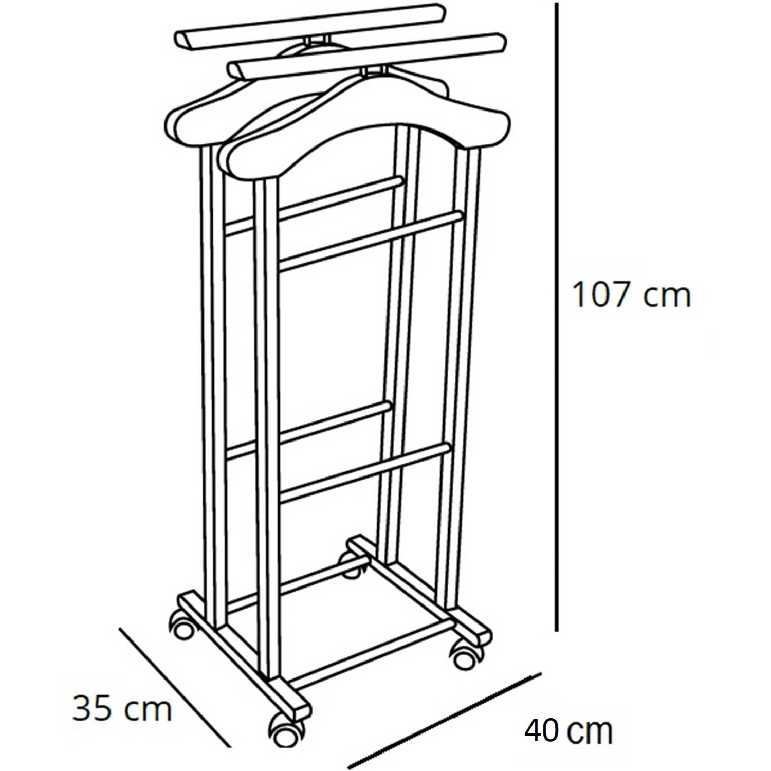 Servomuto, Indossatore CLEVER, Composto da 2 gruccie e 2 portapantaloni, piedini in gomma alla base, Arit Clever, 4