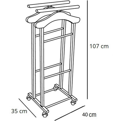 Servomuto, Indossatore CLEVER, Composto da 2 gruccie e 2 portapantaloni, piedini in gomma alla base, Arit Clever, 4
