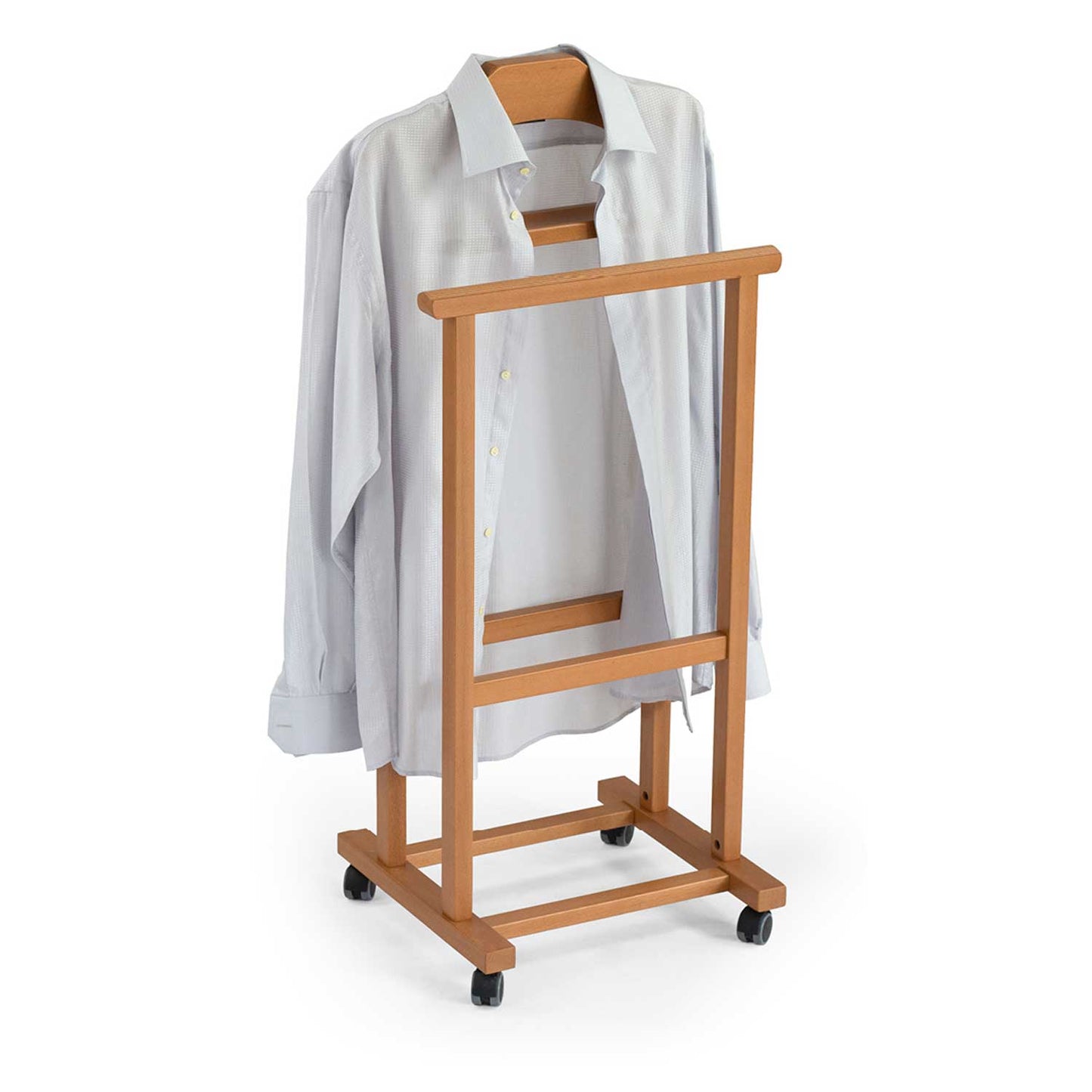 Servomuto, Indossatore MIRANO, Composto da 1 gruccia, portapantaloni e ripiano portaoggetti - Colore ciliegio, ARIT, 1