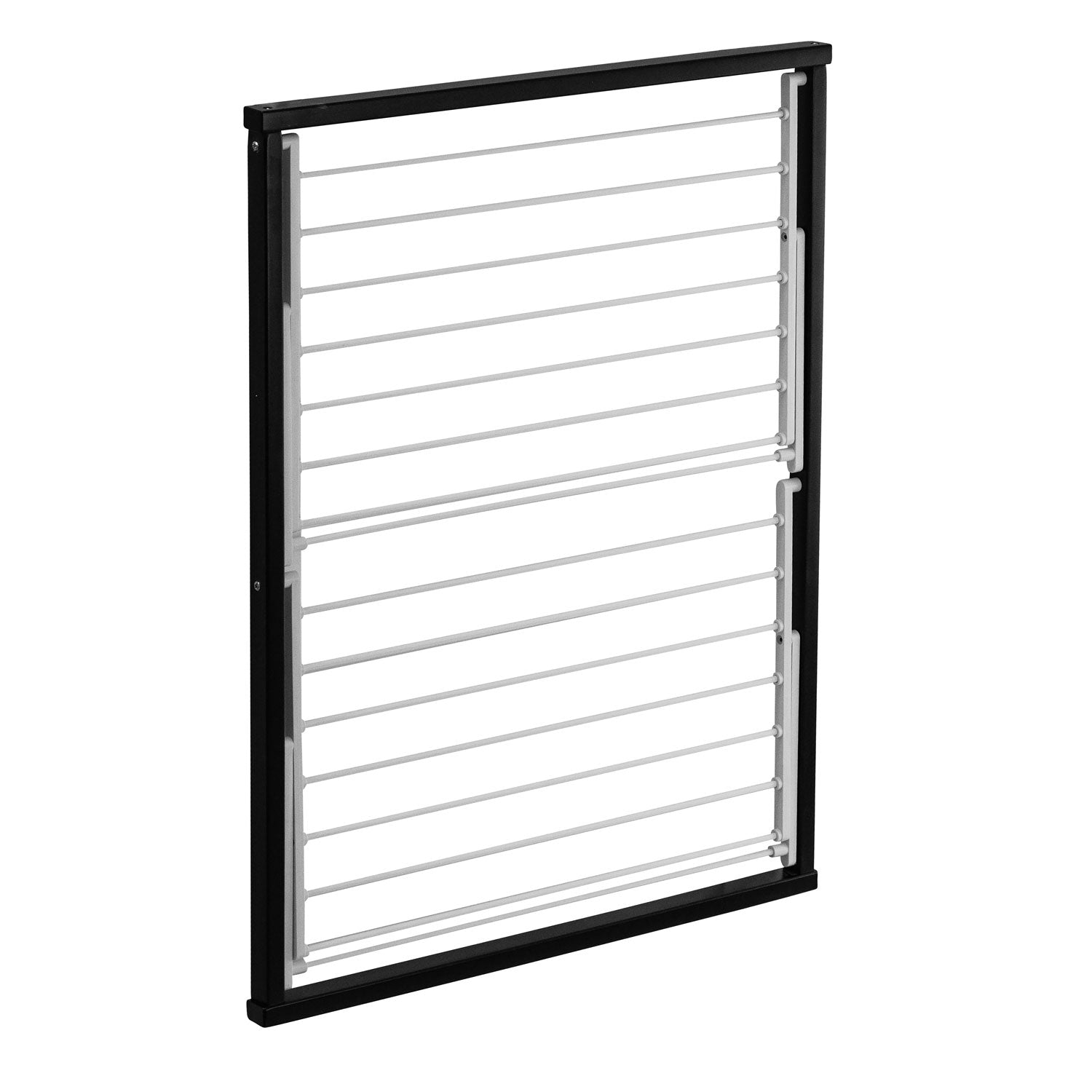 Accessori bagno KLAUS, stendino da parete, stendibiancheria da parete, stendino a muro, 10 mt di filo stendibile, Nero, 5
