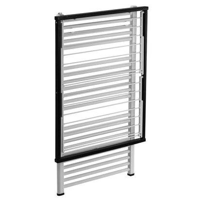 Accessori bagno KLAUS, stendino da parete, stendibiancheria da parete, stendino a muro, 10 mt di filo stendibile, Nero, 4
