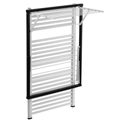 Accessori bagno KLAUS, stendino da parete, stendibiancheria da parete, stendino a muro, 10 mt di filo stendibile, Nero, ARIT
