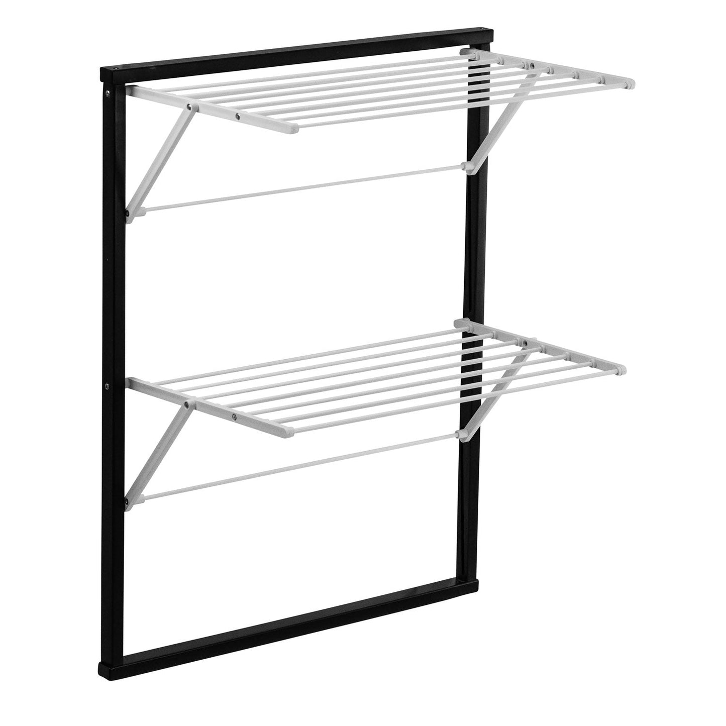 ARIT - Accessori bagno KLAUS, stendino da parete, stendibiancheria da parete, stendino a muro, 10 mt di filo stendibile, Nero

