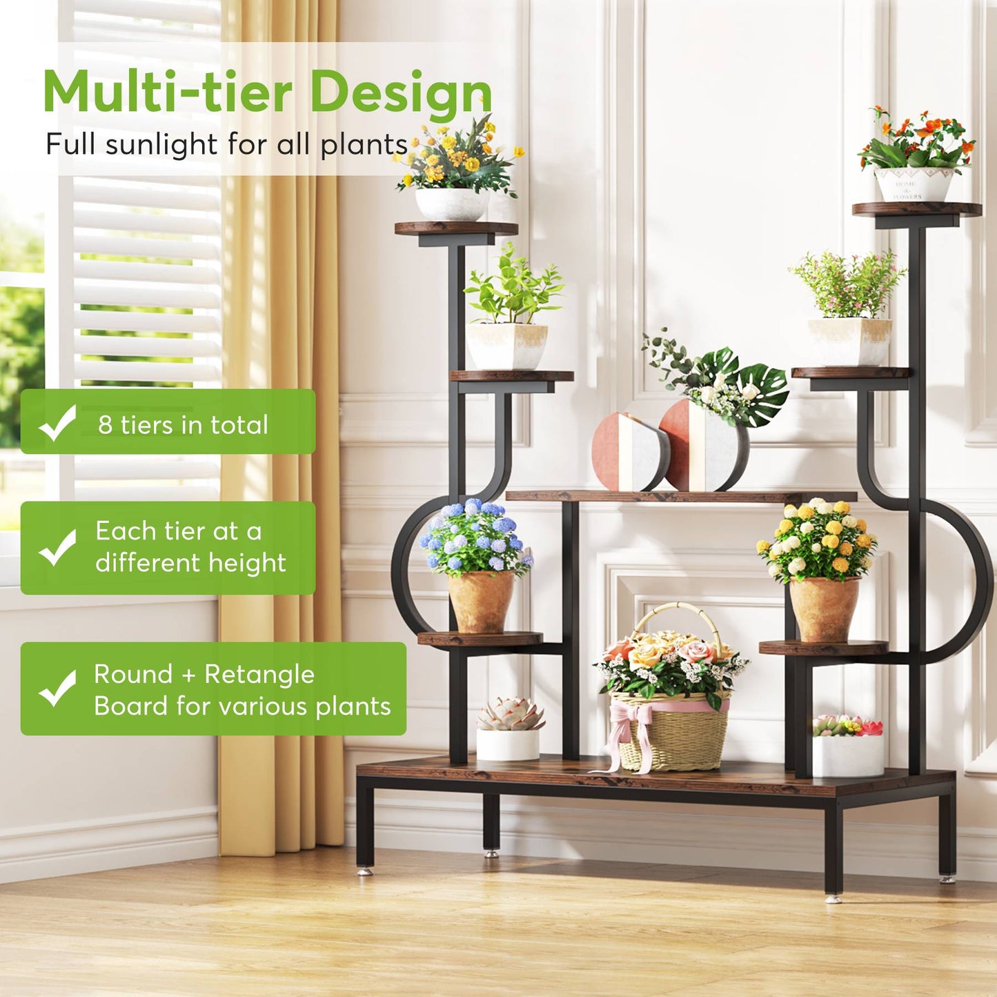 Tribesigns, scaffale per piante a 7 livelli per interni ed esterni, 6