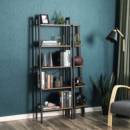 VASAGLE - Scaffale Vintage a 5 Ripiani con Struttura in Metallo: Facile da Montare, Ideale per Soggiorno, Camera da Letto e Cucina, 56 x 172 x 34 cm