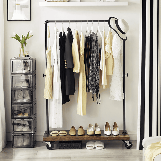  Appendiabiti a Tubi Mobile in Stile Industriale con Ripiano, VASAGLE 