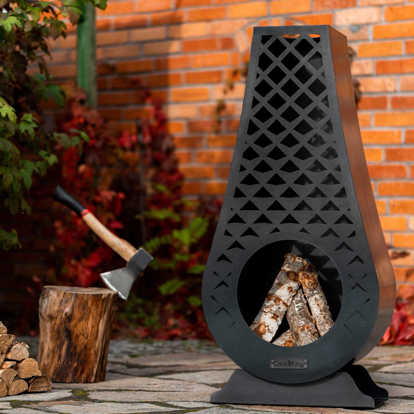 Cook King - Camino esterno, Camino, Finitura di qualità, made in Europe. Camino giardino, Camino barbecue 
