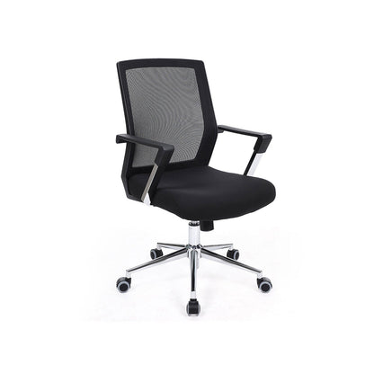 SONGMICS - sedia da ufficio con schienale in rete, sedia girevole da ufficio, funzione dondolo, nero